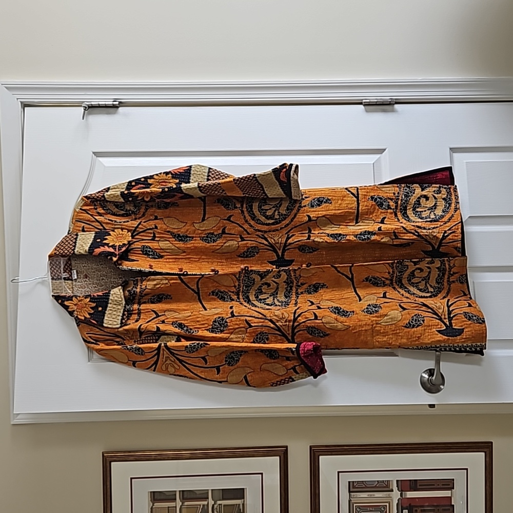 Colorful, unusual spring coat, size medium. Made in India. Reversible